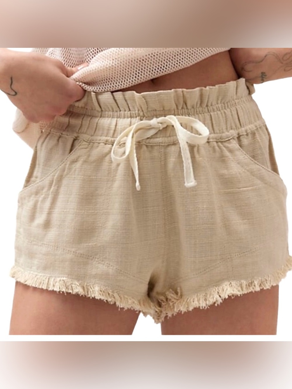 BDG frankie paperbag micro shorts with frayed hem